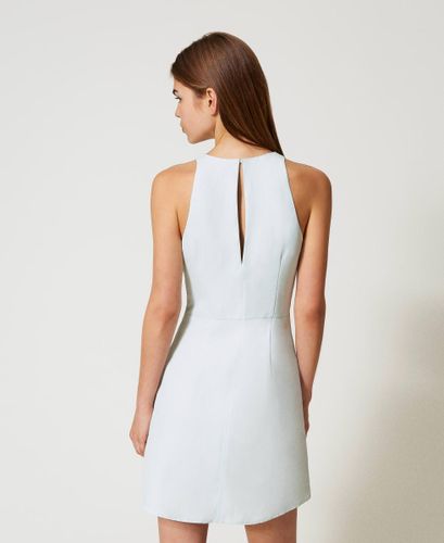 Short linen-blend dress