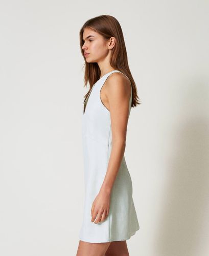 Short linen-blend dress