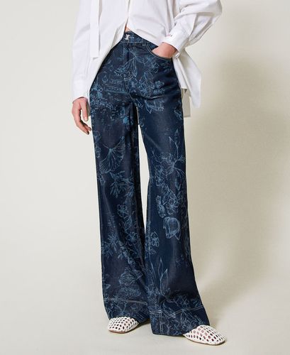 MYFO palazzo trousers in floral denim