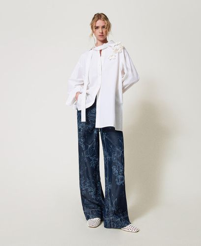 MYFO palazzo trousers in floral denim