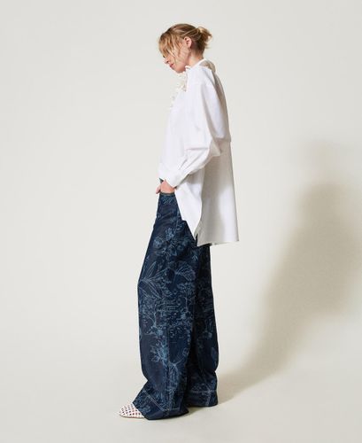 MYFO palazzo trousers in floral denim