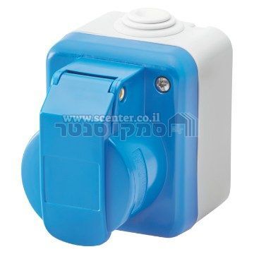 שקע תעשייתי כחול להתקנה על הטיח Gewiss Combi