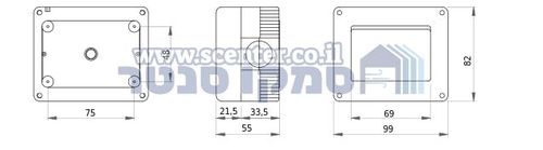 קופסה להתקנה על הטיח 3 מודול Gewiss System Combi