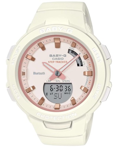 CASIO BSA-B100CS-7A שעון בייבי גי מתחבר לבלוטוס עם מד צעדים