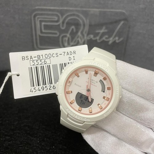 CASIO BSA-B100CS-7A שעון בייבי גי מתחבר לבלוטוס עם מד צעדים