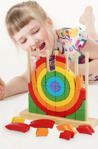 השחלת צורות בתלת מימד צעצועי מונטסורי QT54
