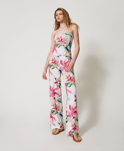 Jumpsuit-trousers with floral print