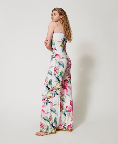 Jumpsuit-trousers with floral print
