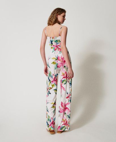 Jumpsuit-trousers with floral print