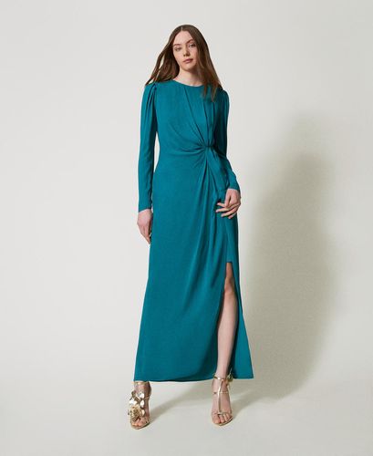 Long dress in crêpe de Chine