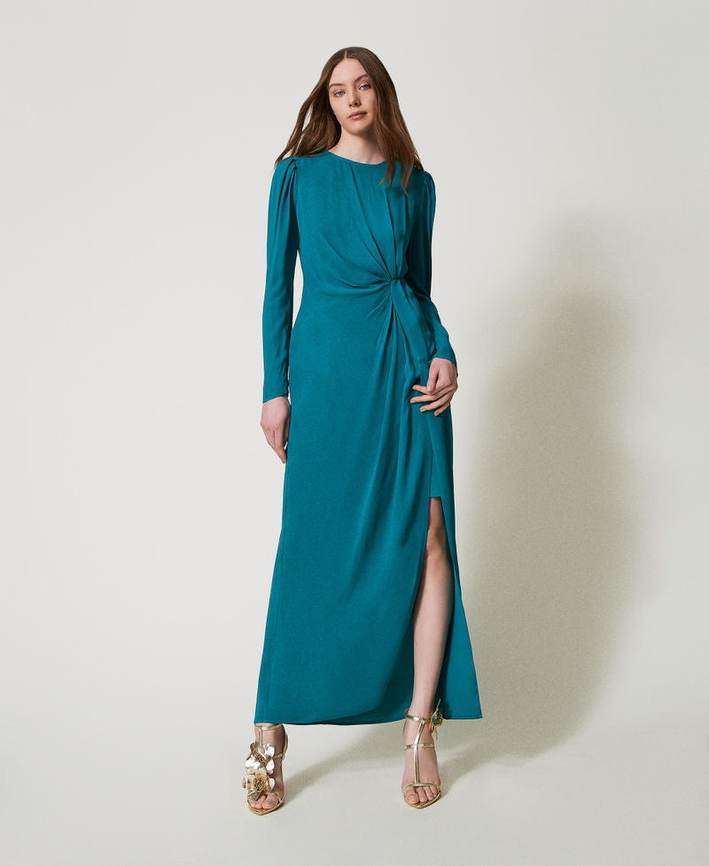 Long dress in crêpe de Chine