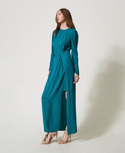 Long dress in crêpe de Chine