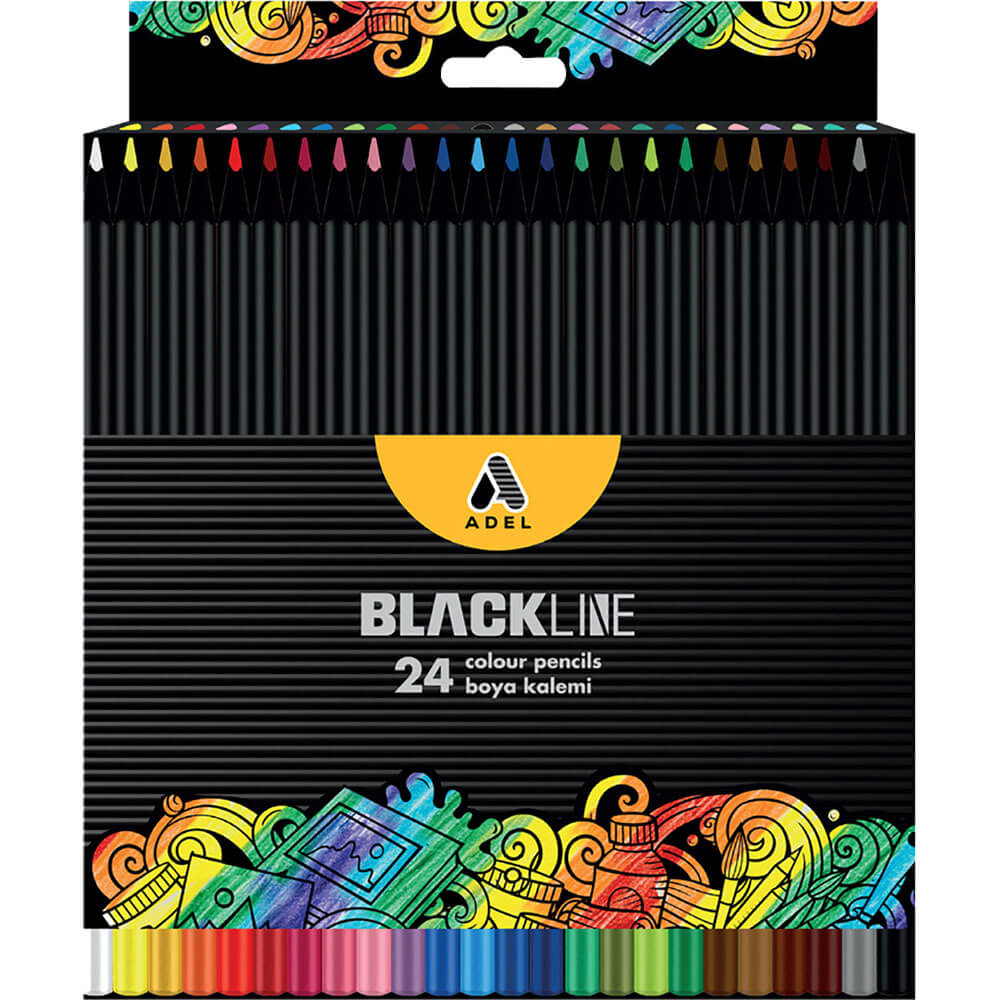 אדל עפרון צבעוני 24 גוונים BLACK LINE