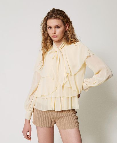 Georgette blouse with flounces