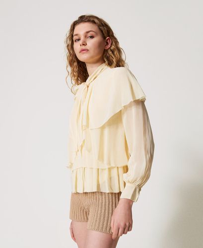 Georgette blouse with flounces