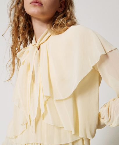 Georgette blouse with flounces