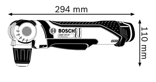 מקדחה זויתית GWB 12V-10 כולל 2 סוללות 2AH מבית Bosch