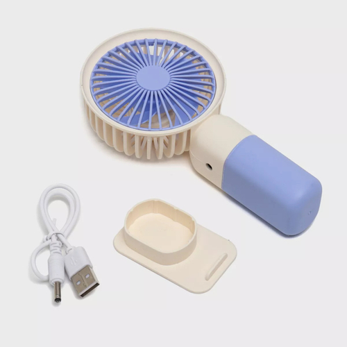מאוורר נטען USB עם סטנד לטלפון מקבלים 3 יחידות