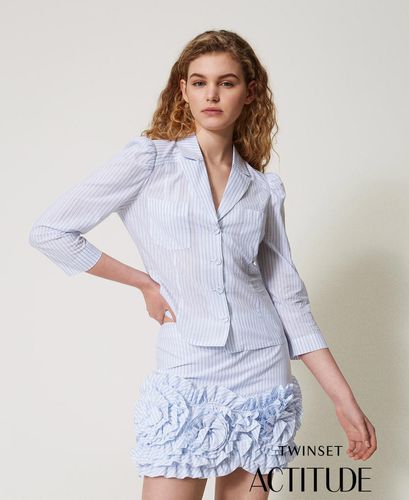 Striped poplin shirt