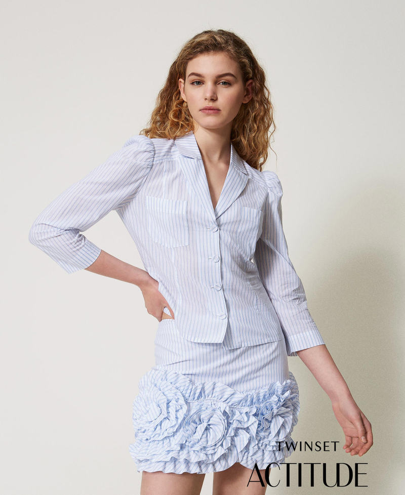 Striped poplin shirt
