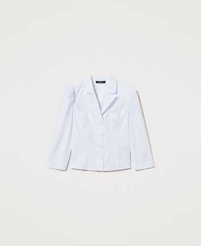 Striped poplin shirt