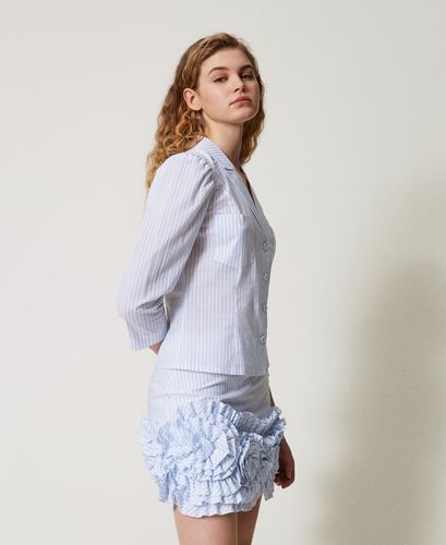 Striped poplin shirt