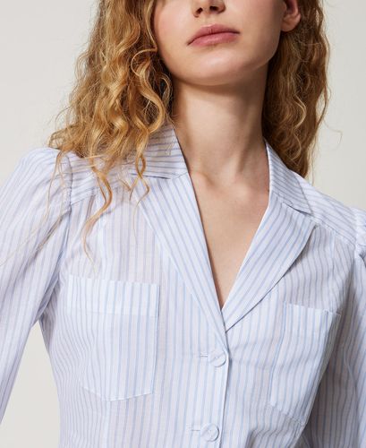 Striped poplin shirt