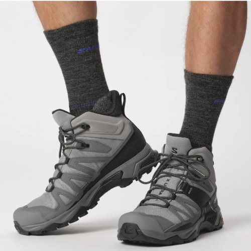 נעלי גברים נעלי גברים X Ultra 4 Mid Gtx אפורות - Salomon
