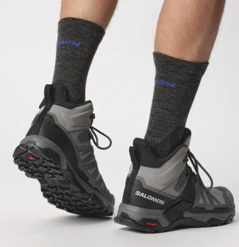 נעלי גברים נעלי גברים X Ultra 4 Mid Gtx אפורות - Salomon