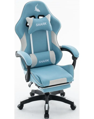 כיסא משחקים - דגם Shark - תכלת
