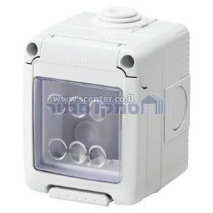 קופסה מוגנת מים להתקנה על הטיח 2 מודול Gewiss System Combi