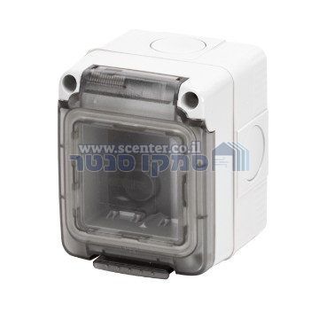 קופסה אפורה מוגנת מים להתקנה על הטיח 2 מודול Gewiss System Combi