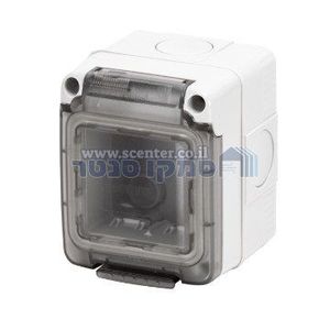 קופסה אפורה מוגנת מים להתקנה על הטיח 2 מודול Gewiss System Combi