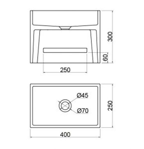 כיור רחצה תלוי נובו אפור אוליב MPC-M-4025ED