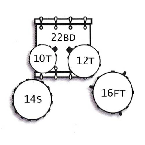 מערכת תופים 5 חלקים סט שלם  Tamburo T5R22DARK