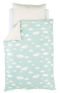 סט 5 חלקים 100% כותנה היפראלרגנית למיטת תינוק / מעבר (שמיכה, כרית, ציפית, ציפה, סדין) - Cloudlet