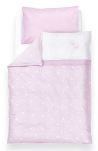 סט 5 חלקים 100% כותנה היפראלרגנית למיטת תינוק / מעבר (שמיכת חורף, כרית, ציפית, ציפה, סדין) - Crown Rose