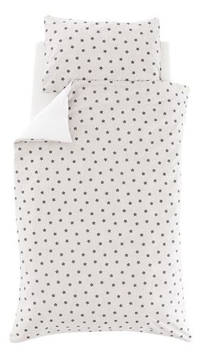 סט 5 חלקים 100% כותנה היפראלרגנית למיטת תינוק / מעבר (שמיכת חורף, כרית, ציפית, ציפה, סדין) - Stars Yellow