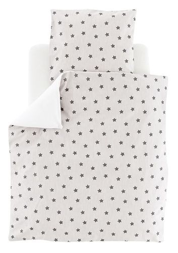 סט 5 חלקים 100% כותנה היפראלרגנית למיטת תינוק / מעבר (שמיכת חורף, כרית, ציפית, ציפה, סדין) - Stars Yellow