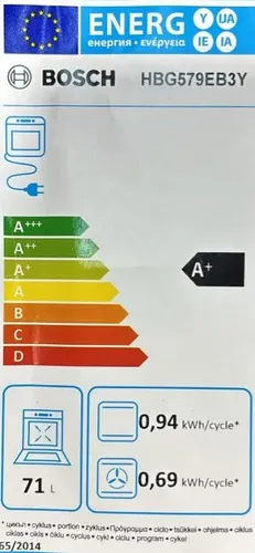 תנור בנוי פירוליטי 71 ליטר דגם HBG579EB3Y בוש BOSCH שחור