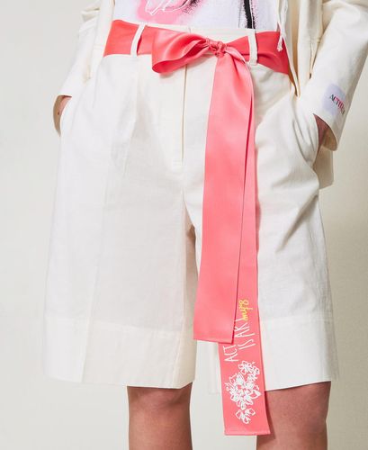 MYFO linen-blend shorts with belt