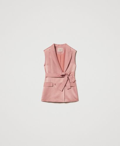 Envers satin waistcoat with belt