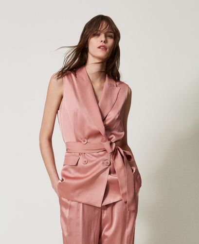 Envers satin waistcoat with belt