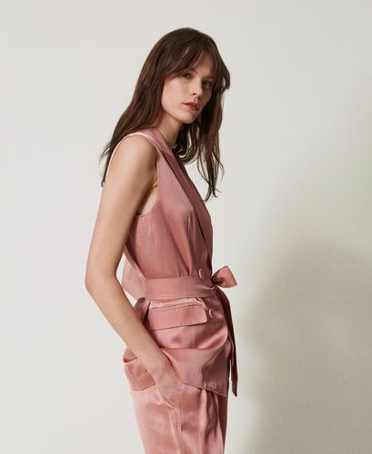Envers satin waistcoat with belt