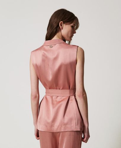 Envers satin waistcoat with belt