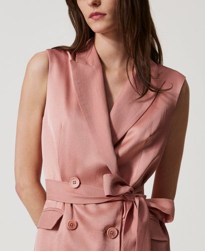 Envers satin waistcoat with belt