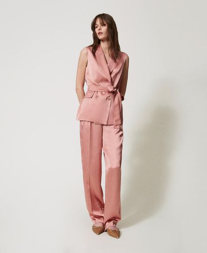 Envers satin waistcoat with belt