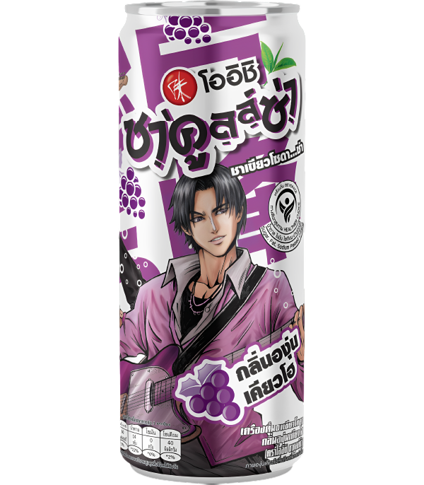 "Oishi" משקה תה ירוק מוגז בטעם ענבים מופחת קלוריות 320 מ"ל 