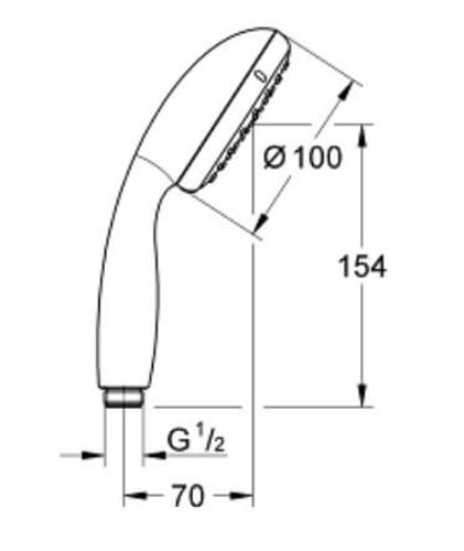 שירטוט מזלף 26161001 TEMPESTA כרום GROHE