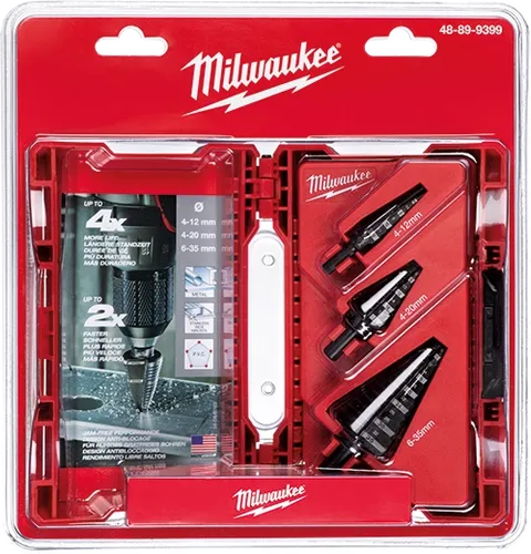 סט 3 מקדחי מדרגה מטריים MILWAUKEE | קדיחה מהירה ומדויקת | אטלס טולס